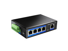 CUDY IG1005P Industrial Gigabit PoE+ Switch, 5 Port, Black, Aluminum picture