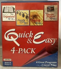 Vintage 1996 Quick & Easy 4-Pack Family Ties Organized Typing Internet Explorer picture