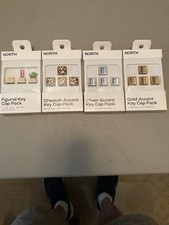 Lot Of 4 New North Key Pack Computer Keyboard Caps: Silver,Gold,Cheetah,Figural picture