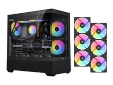 SAMA V40 Black ATX Mid Tower PC Case, 6 Pre-Installed 120mm ARGB PWM Fans, Dual picture