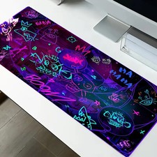 1pc 2D FLAT PRINTING A Large Rubber Mouse Pad Designed with Vibrant Graffiti A picture