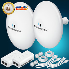 Wireless Bridge NBE-5AC-GEN2 PRE-CONFIGURED Bundle of 2 Ubiquiti NanoBeam 5AC  picture