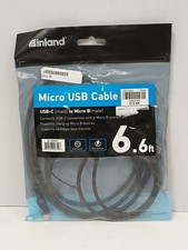 Inland USB-C to Micro B Cable Nickel Plated, 6.6ft picture