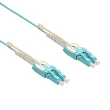 20 Pack of 1m Uniboot LC/UPC-LC/UPC OM4 Multimode Duplex Aqua Fiber Optic Patch picture