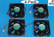 4pack: Sunon 80mm x 25 3pin 12V 2W Ball Bearing PC Case Cooling Fan KD1208PTB2-6 picture
