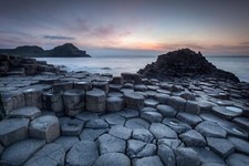 Landscape sea beach nature giants causeway northern Custom Gaming Mat Desk picture