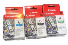 Lot Of 3 Genuine Canon BCI 6 Ink  - BCI-6C - BCI-6G BCI-6BK - New Sealed picture