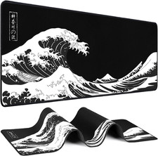 Gaming Mouse Pad Desk Mat 31.5 x 11.8in Kanagawa Japanese Sea Wave picture