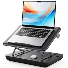 SAIJI Adjustable Lap Desk with Cushion, Foldable Laptop Stand, Black picture