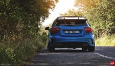 Cars vossen wheels mercedes a45 amg blue Desk Mat Stitched picture