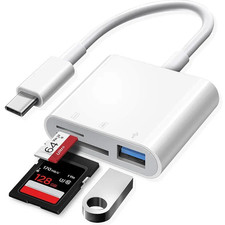 1pc 3-in-1 USB-C Memory Card Reader TF CF SD Adapter USB 2.0 - NEW picture