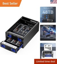 Ultimate 6-Bay NVMe Hard Drive Enclosure - 48TB Capacity, Silent Cooling Fan picture