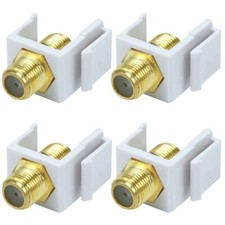 4 Pcs F Type Keystone Jack Connector Coax Cable Adapter Insert RG59 RG6 White picture