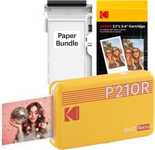 KODAK Mini 2 Retro P210R Portable Photo Printer – Bluetooth  2.1x3.4