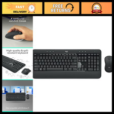 Wireless Full Size Keyboard and Mouse Combo - Advanced Ergonomic Design, USB Con picture