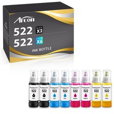 Lot 4-8 PK 522 Ink Bottles Replacement for Epson 522 Ink ET-4700 4800 2720 2400 picture