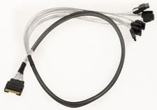 PCIe 4.0 Slim SAS SFF-8654 8i 74 Pin To 8x SATA Cable Length 80cm picture