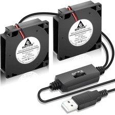 2 Pack 50x10mm USB Blower Fan with Speed Control, 5V Powered Cooling picture