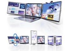 Pitycbo 2.5K DR145 Triple Monitor Laptop Screen Extender, Fits 13-17.3 Inch NEW picture