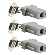 3x DB9 9 Pin Female to RJ12 Modular Adapter Serial Extender Connector Adaptor picture