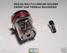 1 x UHF SO-239 Female Bulkhead Solder Crimp RG316 RG174 RG179 LMR100 Cable USA picture