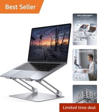 Sturdy Aluminum Laptop Stand with Ventilation for Enhanced Cooling - 10-17.3'' picture