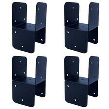 4 Pcs Black 4x4 Deck Post Caps & Tie Brackets, 14 Gauge Steel Post Anchor Con... picture