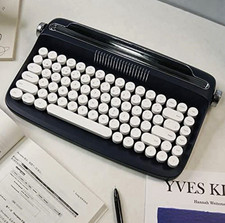 YUNZII ACTTO B303 Wireless Typewriter Keyboard Midnight Retro Bluetooth Open Box picture