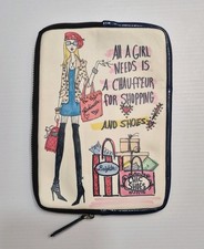 Brighton iPad Tablet E-Reader Case Folio Leather Nylon Padded 8x6 Fashionista  picture