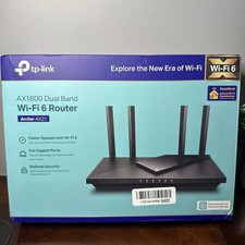 TP-Link AX1800 Dual Band Wi-Fi 6 Gigabit Router Archer AX21 Black Works W/Alexa picture