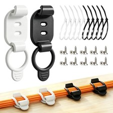 10 Sets Adjustable Cable Management Clips - Self Adhesive Cord Organizer, Reusab picture
