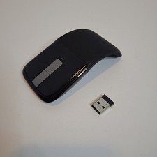 Microsoft Arc Touch Mouse 1428 Black Wireless BlueTrack USB Receiver Tested Work picture