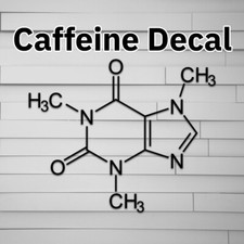 Caffeine Decal, Sticker, Molecule, Chemical, Car Decal laptop decal window stick picture