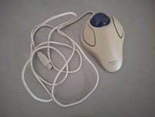 Chipped Kensington Orbit Vintage Track Ball Mouse USB Wired Blue Ball picture