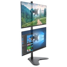 Vertical Dual Monitor Stand Freestanding Stacked Mount 2 Screens 17–32
