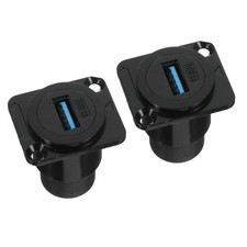 2Pcs USB Female to Female Bulkhead Adapter Panel Mount Industrial Connector picture
