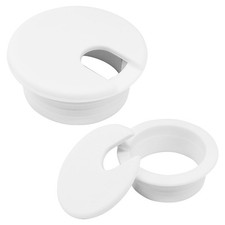 Kyuionty Plastic Desk Cable Grommet, White 1-1/2 Inch 2 Pcs picture