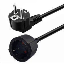 EU Power Extension Cord Euro CEE7 Schuko Mains Power Extension Cable Male to Fem picture