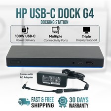 HP USB-C DisplayPort 4K Triple Monitor Dock G4 HSTNH-U601 Docking Station w/AC picture