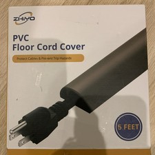 PVC Floor Cord Cover 5’. Protect Cable, Prevent Falls. ZHIYO NEW open BOX. Black picture