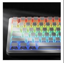 XVX Shine Through PBT Keycaps White Prism Side Printed Translucent Cherry picture