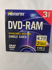 Memorex DVD-RAM 4.7GB Rewritable Single-Sided Type 2 Discs 3-Pack picture
