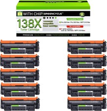 GREENCYCLE 10 Pack 138X W1380X Black Toner for HP 3001dw 3001fdw MFP 3101fdw picture