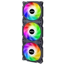 upHere 360mm 3x120mm Integrated Auto RGB PC Case Fan 1500 RPM 3-Pin Black picture