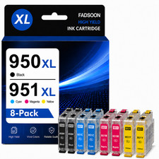 950XL 951XL Ink Cartridges 8 Pack High Yield for 8100 8600 8615 8620 8625 8630 picture
