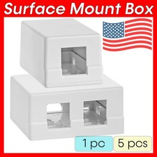 Keystone Jack Surface Mount 1 2 Ports Single Dual Hole Wall Box For Cat5e Cat6 picture