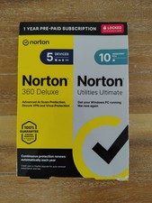 Norton 360 Deluxe for 5 Devices/1 Year + Norton Utilities Ultimate New Ships Fas picture
