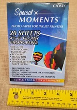 New Sealed Special Moments 4X6 Glossy Photo Paper For Ink Jet Printers 20 Sheets picture