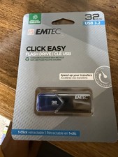 Emtec Dexxon B110 Click Easy 32GB USB 3.2 Stick Flash Drive Blue Capless 20mb/s picture