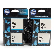 Genuine HP 96 Black Printer Ink Cartridge - new/sealed - 2012/2013 Lot Of 4 picture